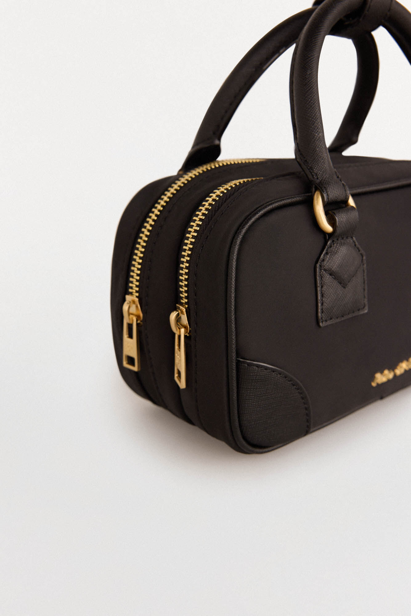 Pedro del Hierro Nylon crossbody bag with zippers Black