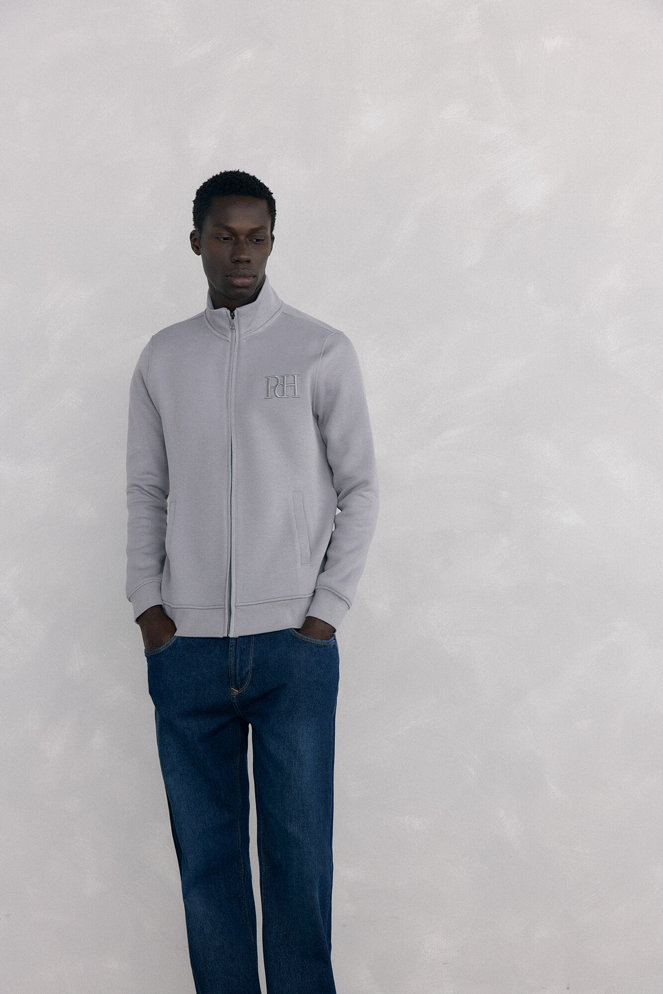 Pedro del Hierro Technical fabric cardigan Grey