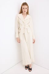 Pedro del Hierro Linen straight trousers Ecru