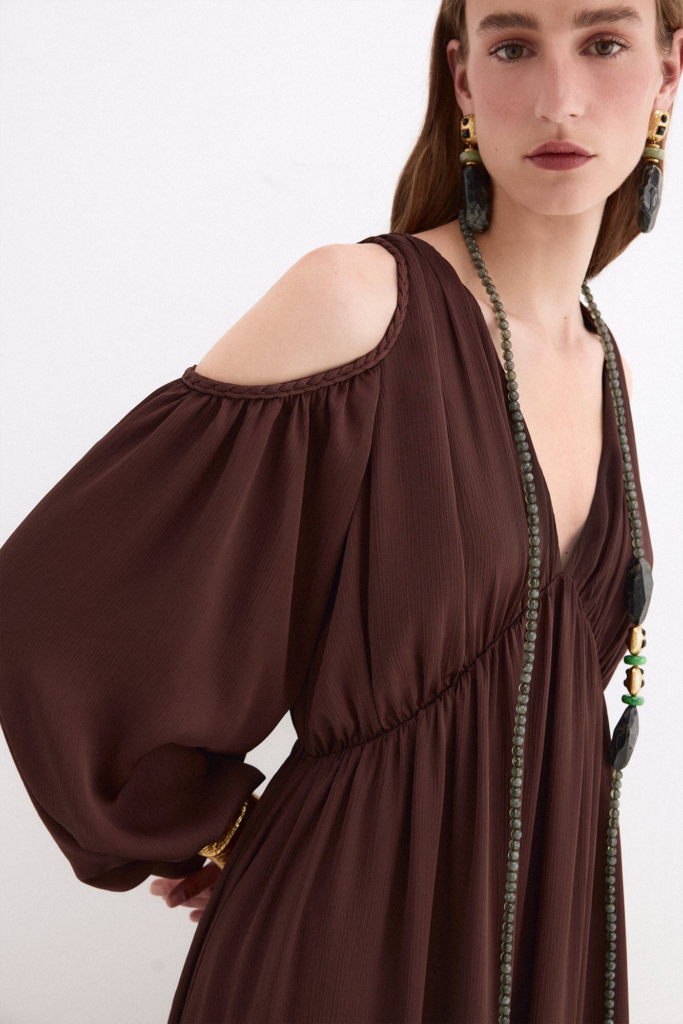 Pedro del Hierro Fluid long dress Brown