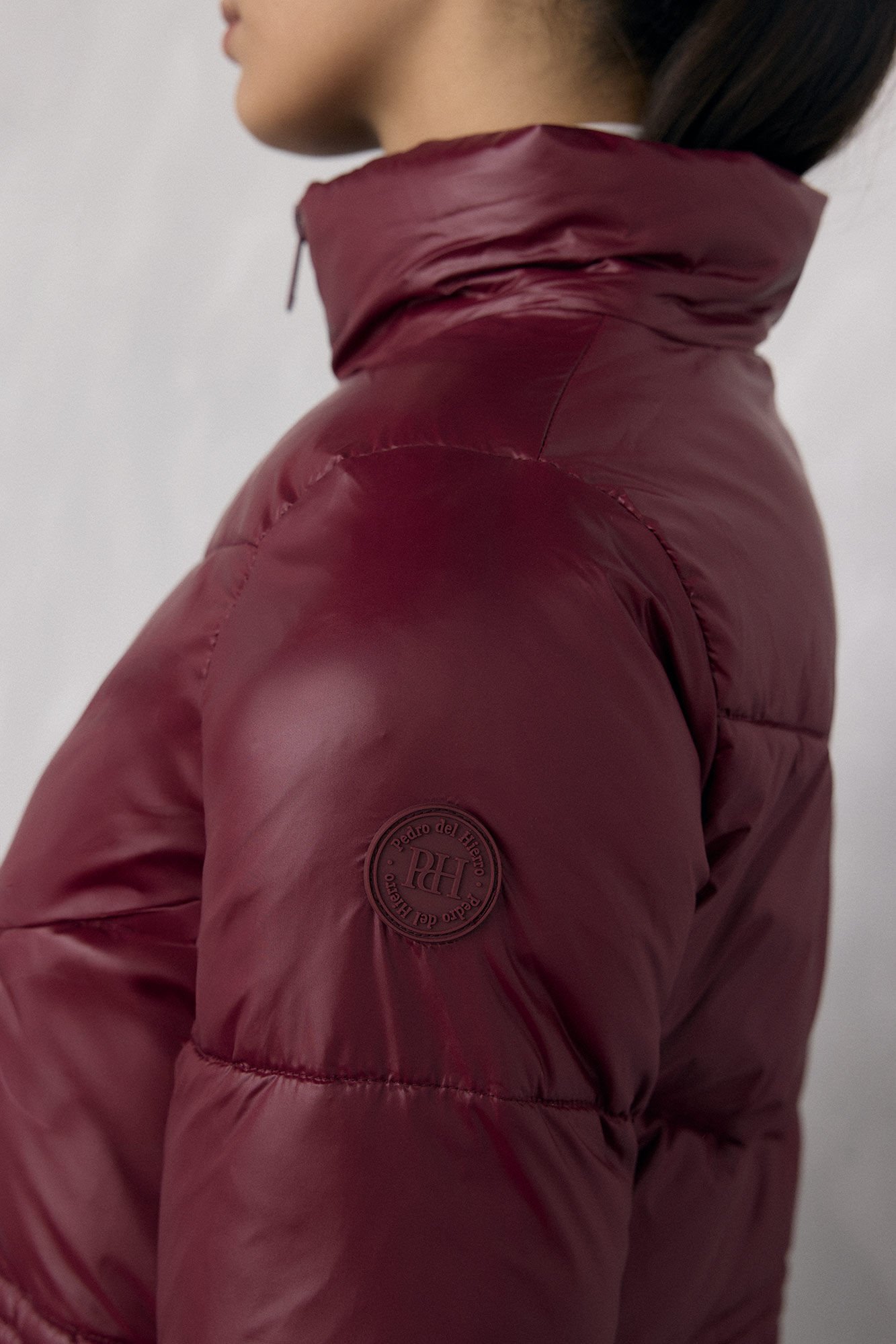 Pedro del Hierro Parka comprida capuz Bordeaux