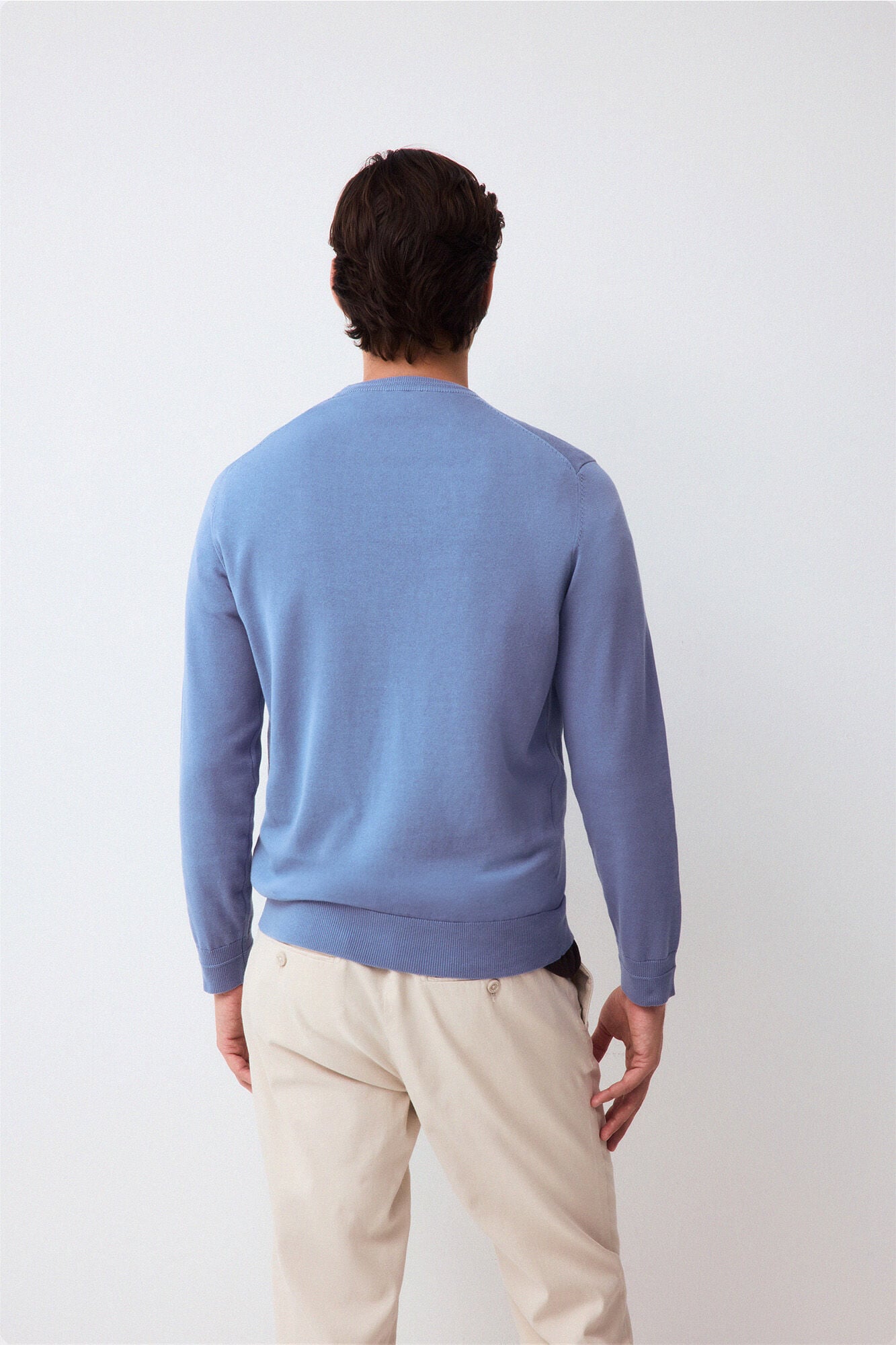 Pedro del Hierro Fine knit premium cotton jumper Blue