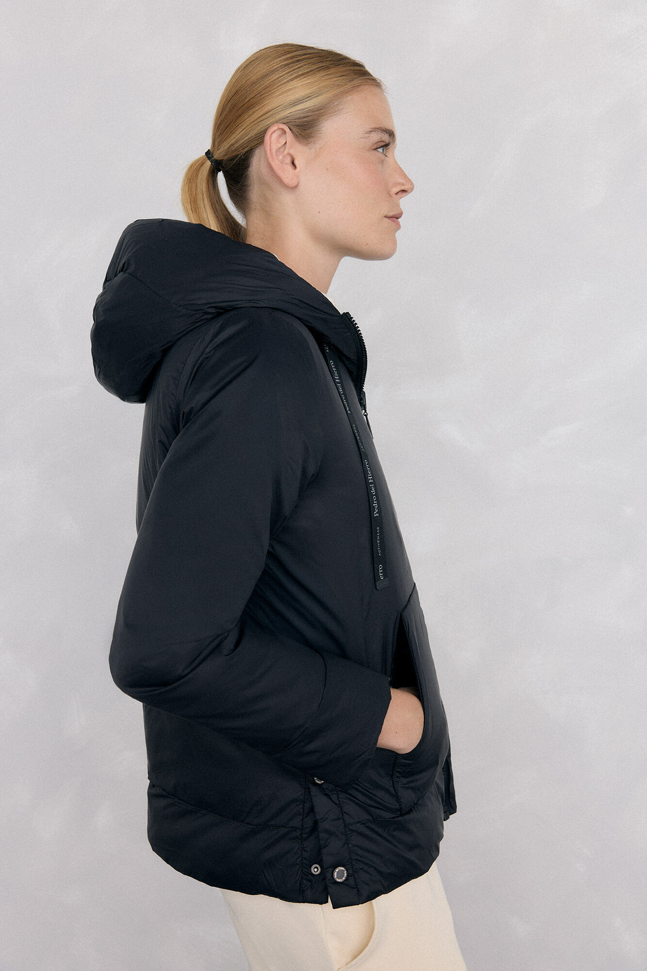 Pedro del Hierro Reversible hooded parka Black