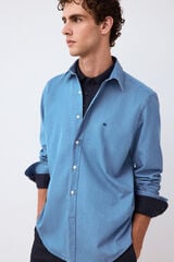 Pedro del Hierro Denim Italian fabric shirt Blue