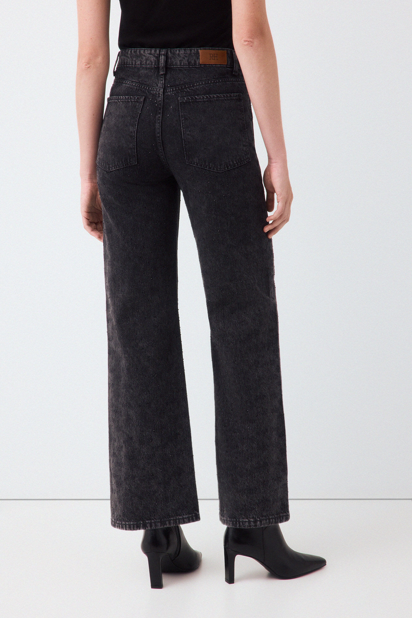 Pedro del Hierro Strass wide leg jeans Grey