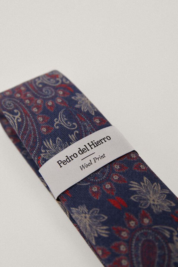 Pedro del Hierro Paisley motif tie Blue