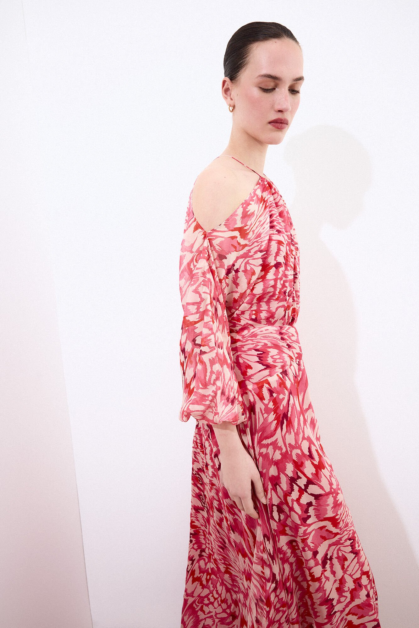 Pedro del Hierro Silk fluid printed dress Red