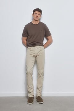 Pedro del Hierro Coloured slim fit Premium Flex 5-pocket jeans Beige