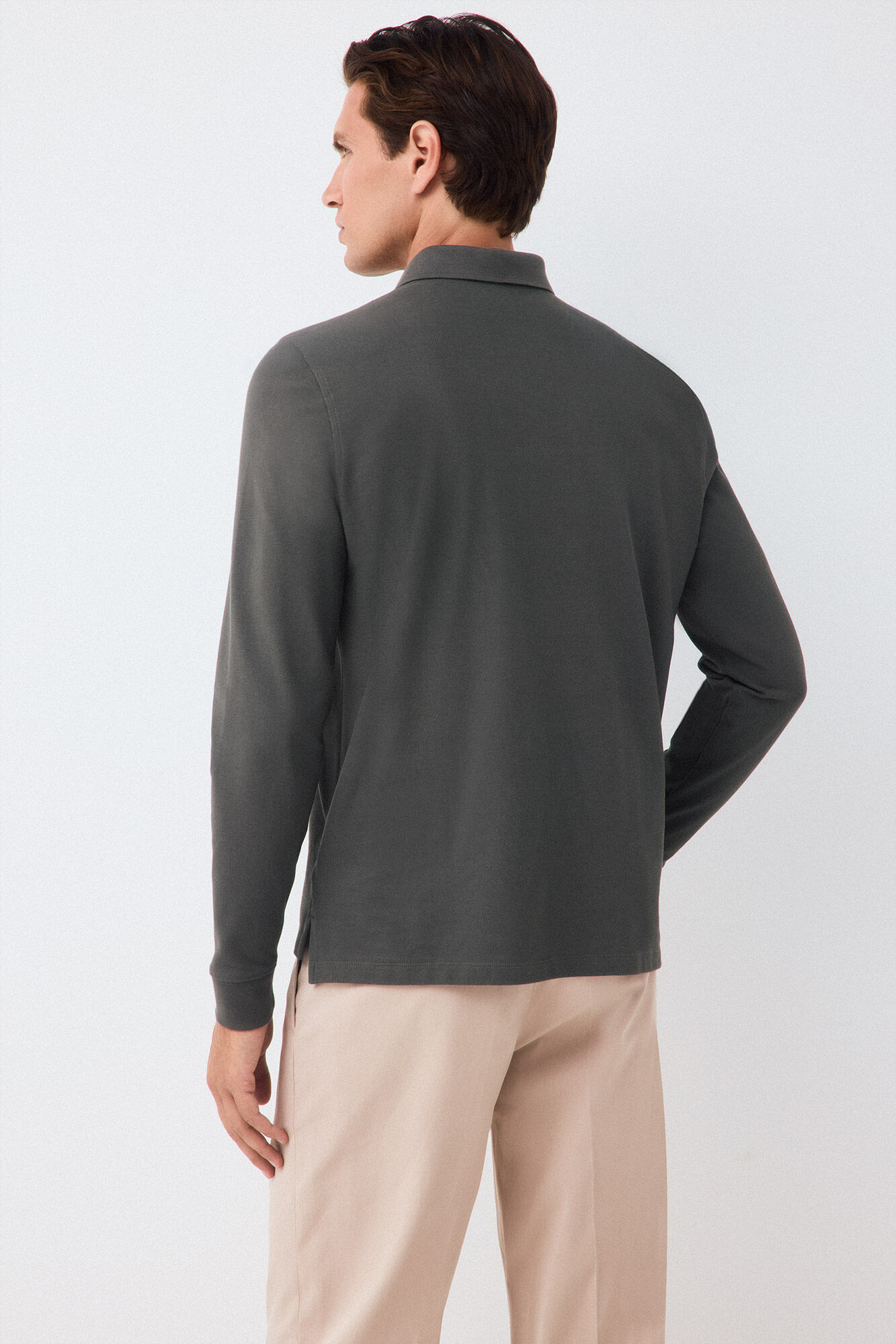 Pedro del Hierro Piqu&eacute; long sleeve polo shirt Green