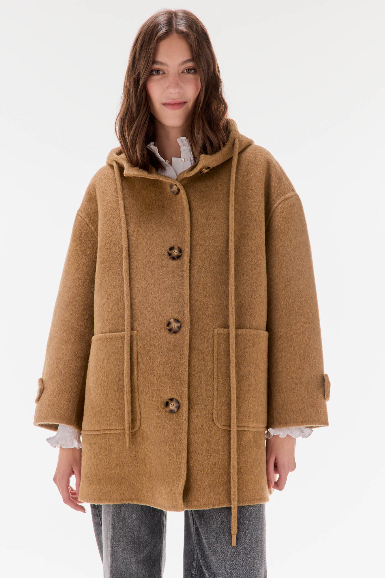 TFP by Tamara Falc&oacute; Double-sided coat with hood Brown