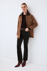 Pedro del Hierro Velvet flare trousers Green