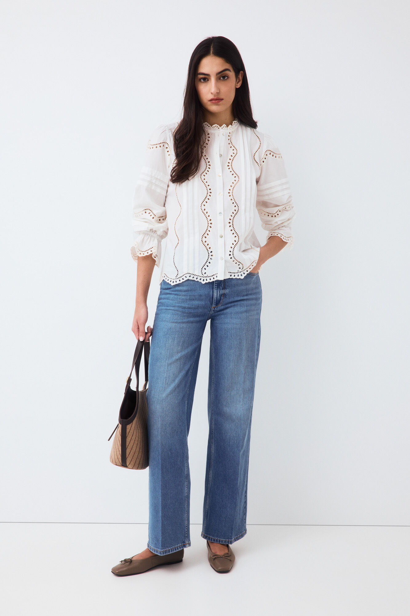 Pedro del Hierro Blusa bordada Branco