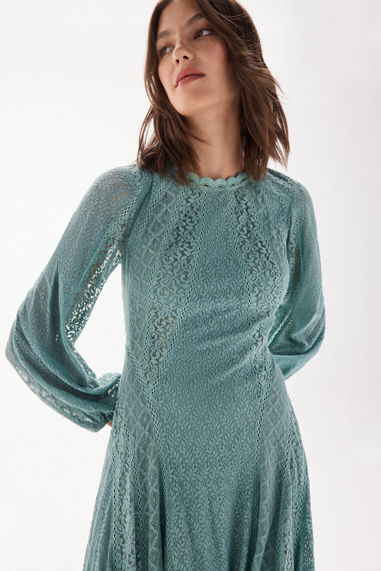 TFP by Tamara Falc&oacute; Vestido de combina&ccedil;&atilde;o de renda Azul