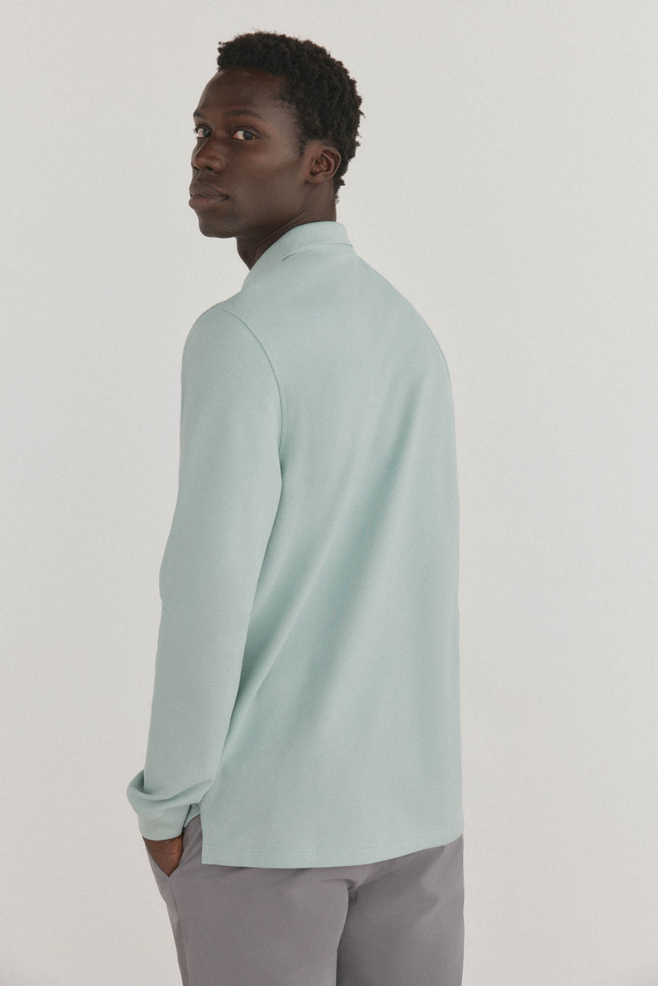 Pedro del Hierro Polo b&aacute;sico manga larga Azul