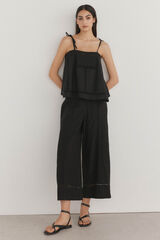 Pedro del Hierro Wide cropped pants Black