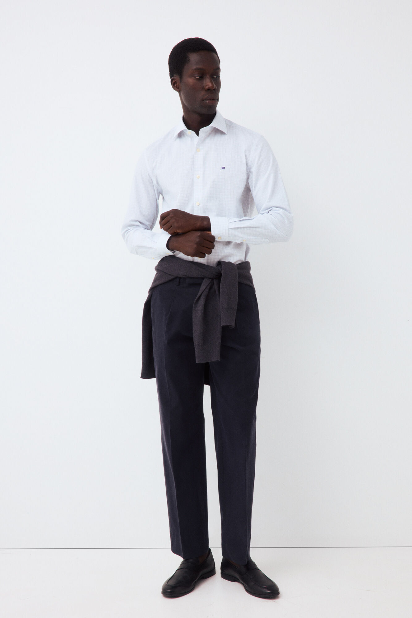 Pedro del Hierro Plaid easy-iron dress shirt Blue