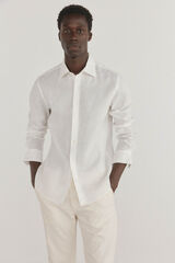 Pedro del Hierro Camisa lisa linho Ecru