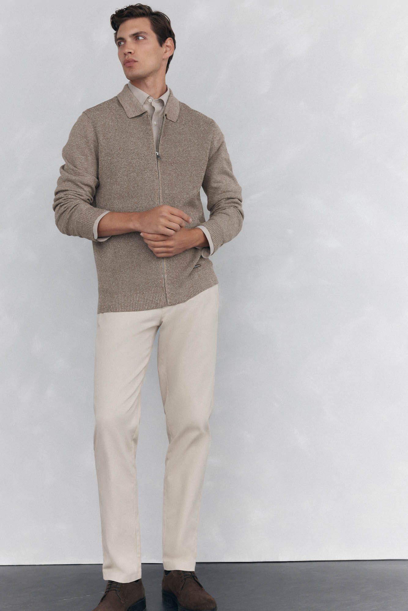 Pedro del Hierro Twisted zip zip fastening Beige