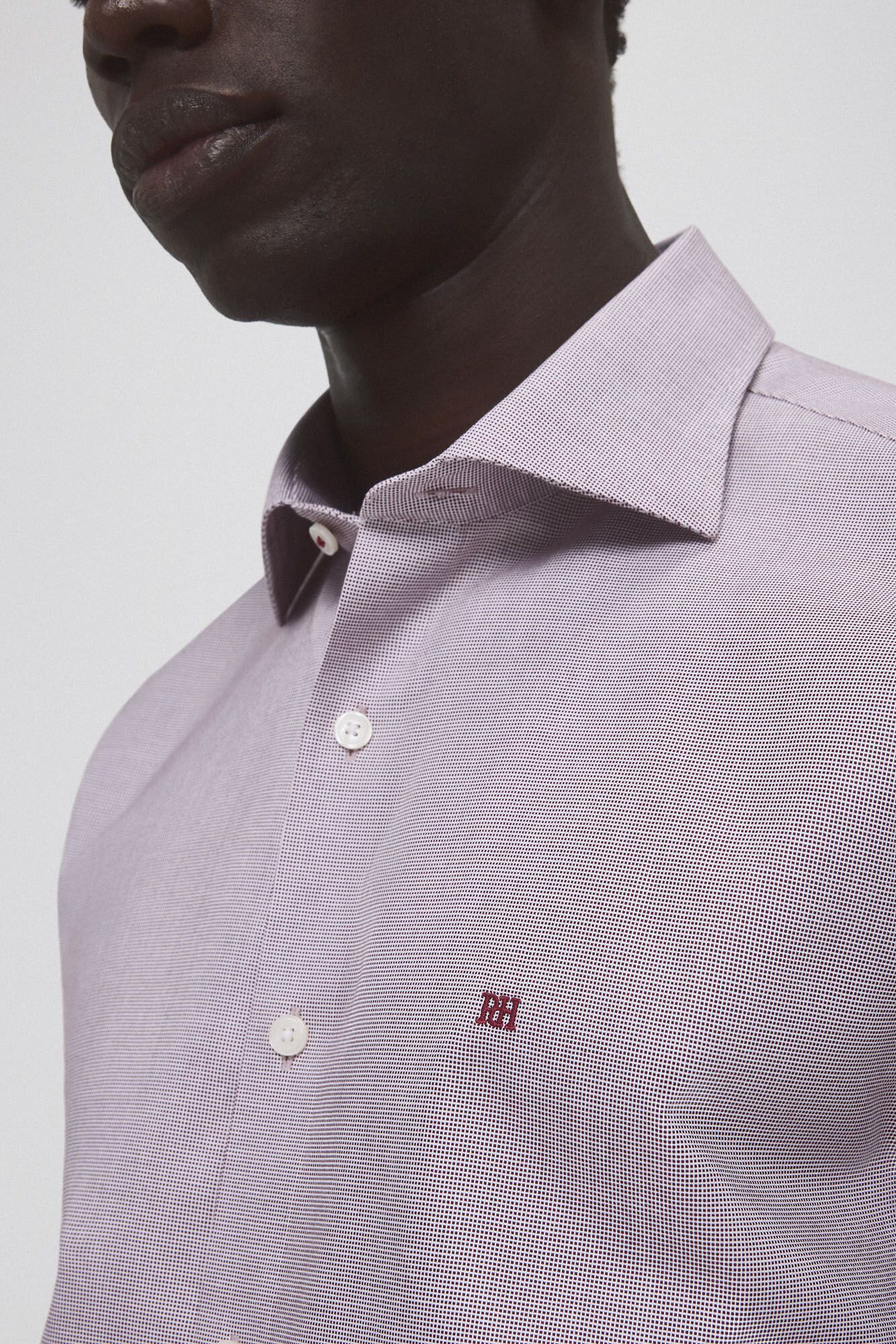 Pedro del Hierro Camisa social que n&atilde;o pode ser passada a ferro + resistente a manchas Bordeaux