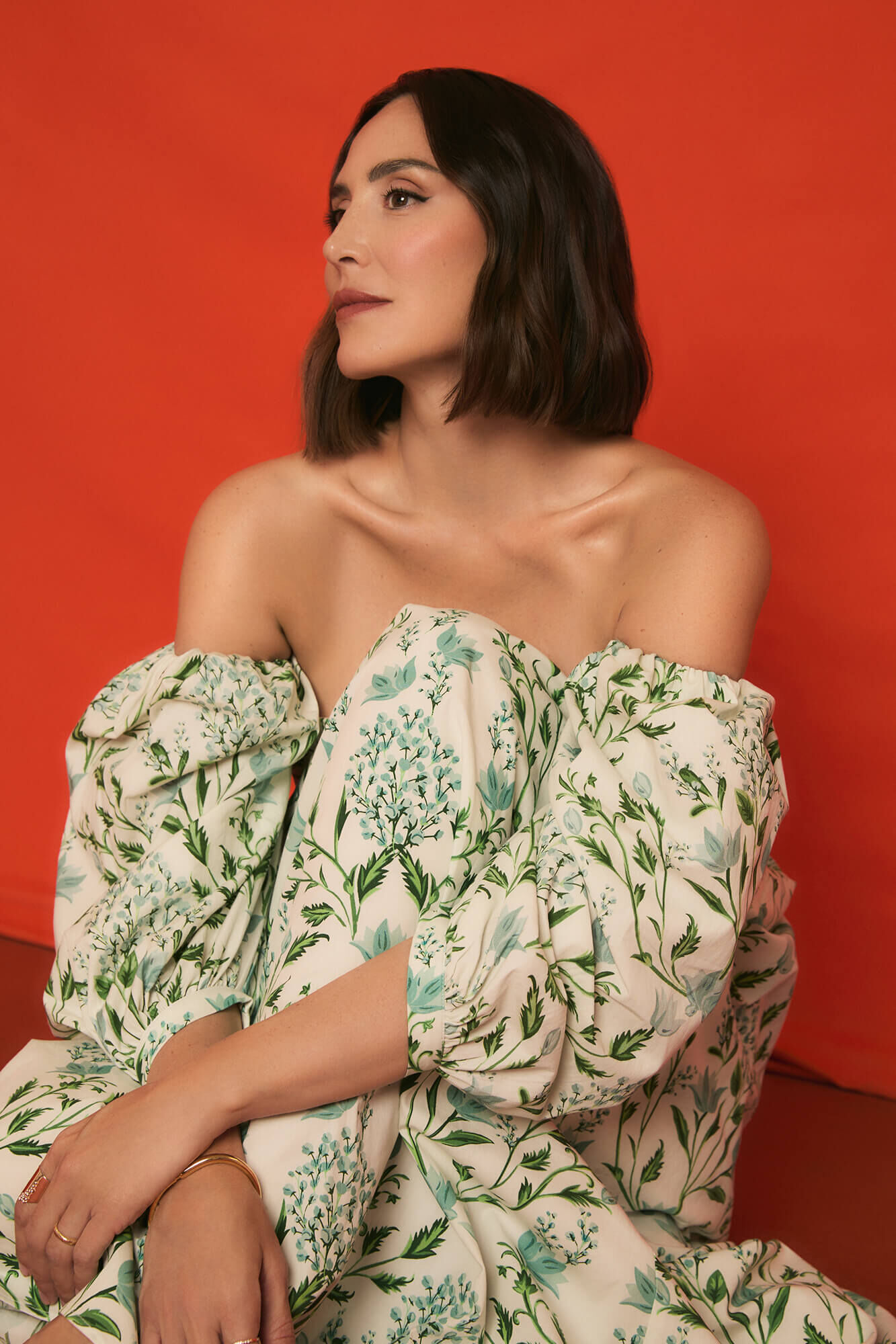 TFP by Tamara Falc&oacute; Strapless printed dress Turquoise