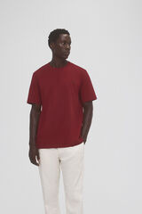 Pedro del Hierro Basic T-shirt with embroidered logo Burgundy