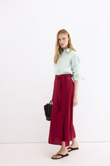 Pedro del Hierro Long slit skirt Burgundy
