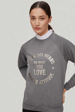 Pedro del Hierro Combined sweatshirt with graphic Grey