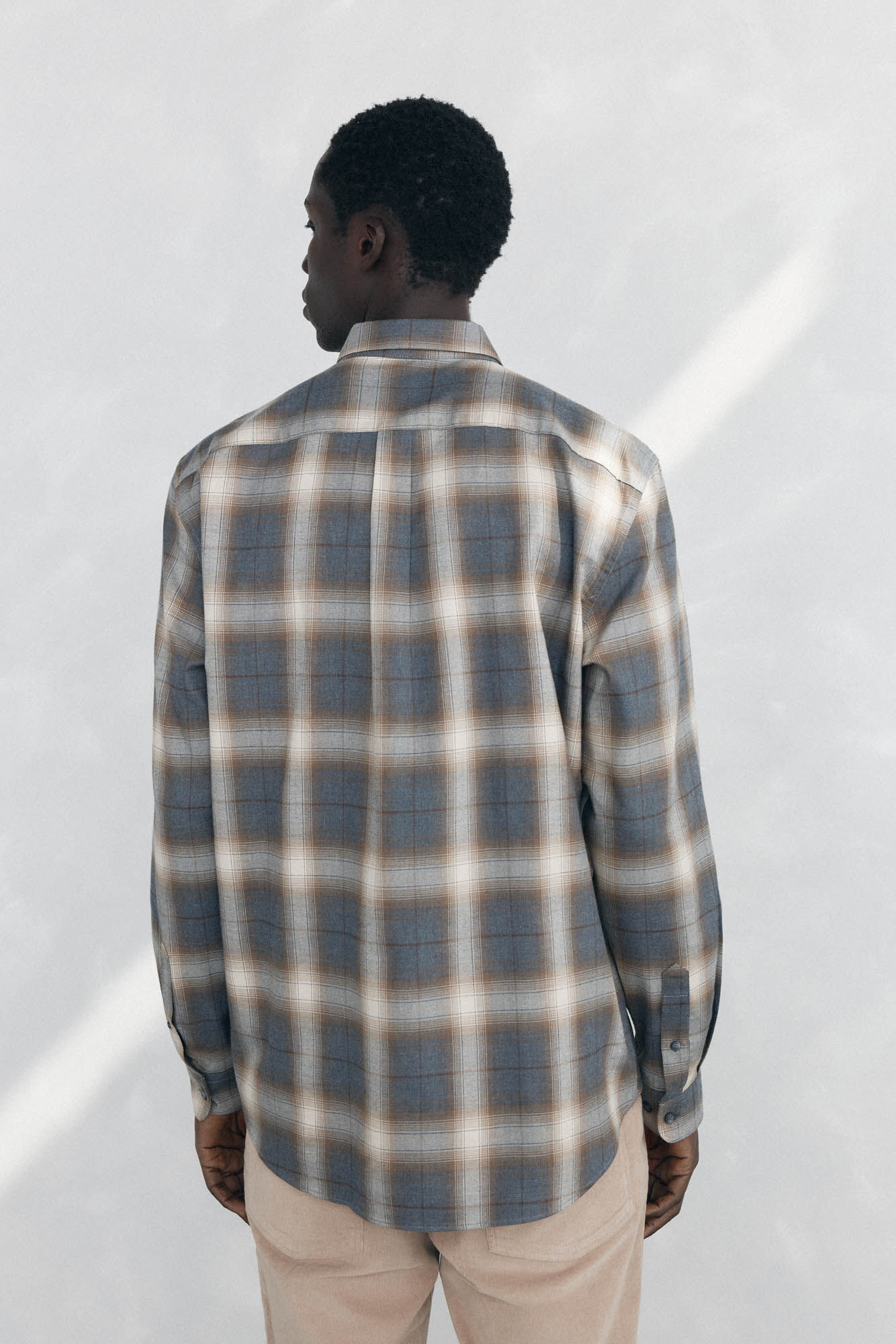 Pedro del Hierro Camisa cuadros Tencel Gris