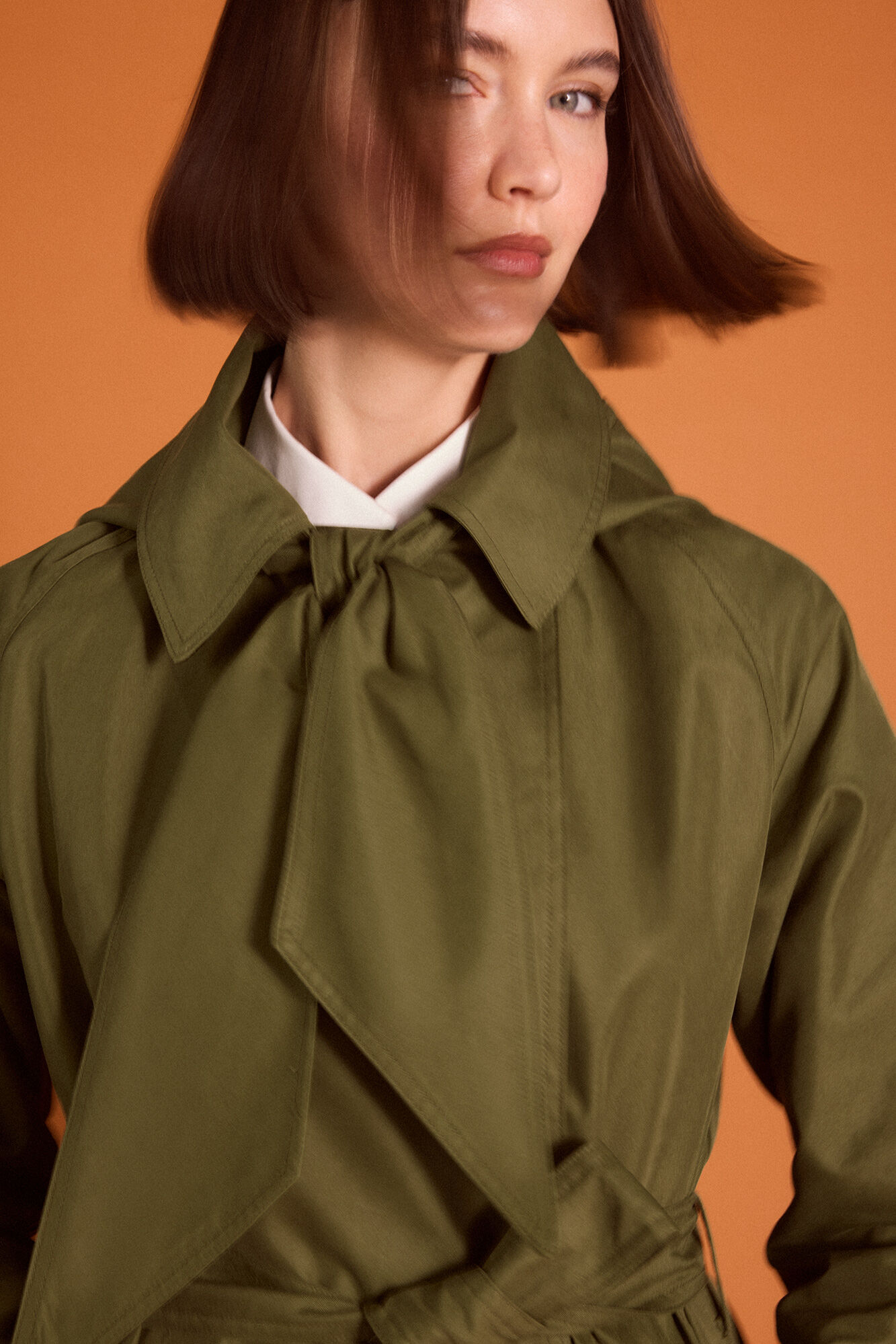 TFP by Tamara Falc&oacute; Long hooded trench coat Green