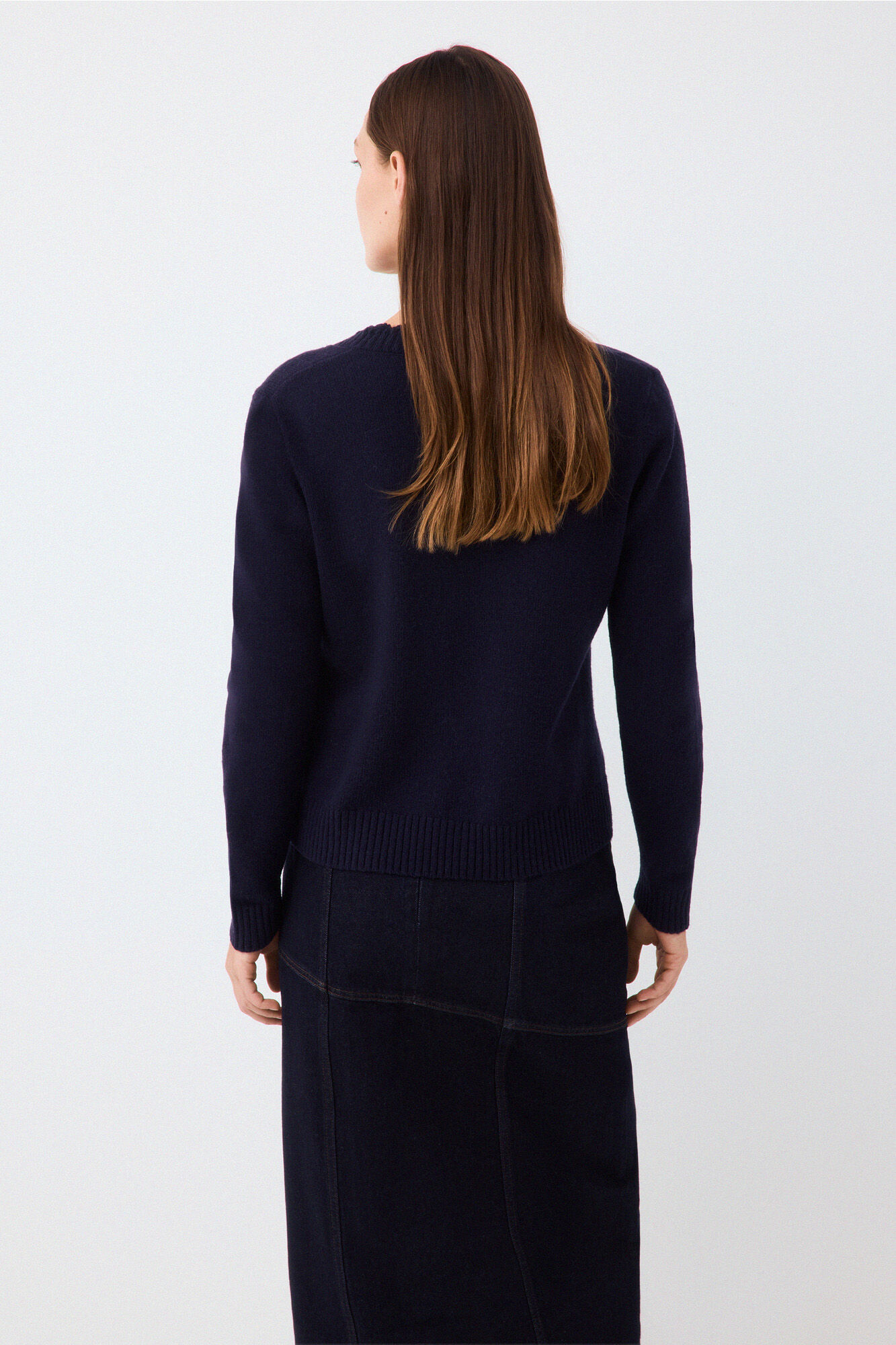 Pedro del Hierro Crochet detail V-neck jumper Blue