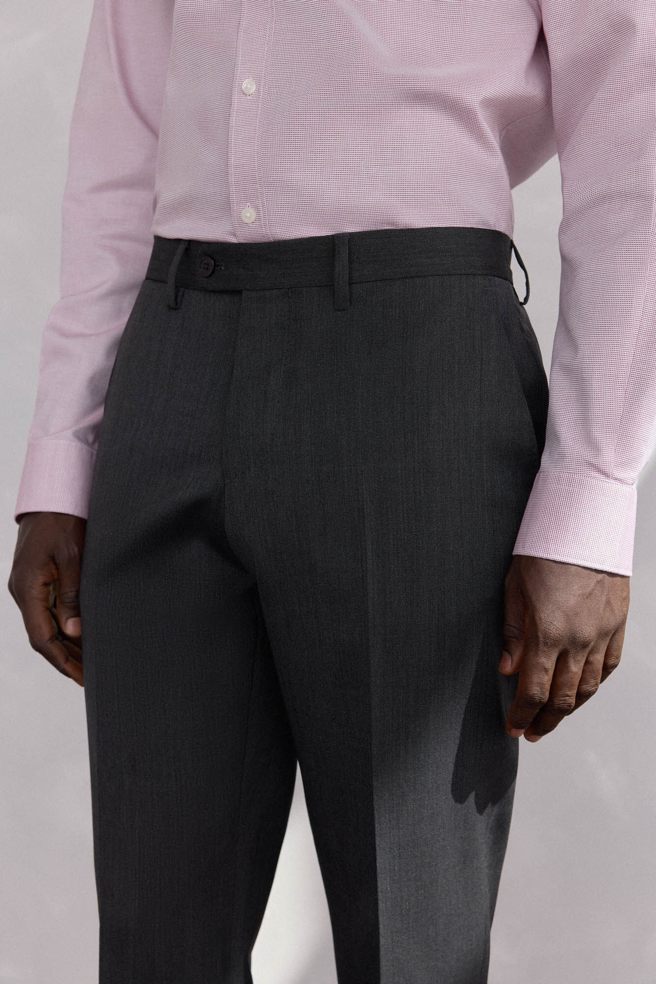 Pedro del Hierro Grey bi-stretch slim fit structured trousers Grey