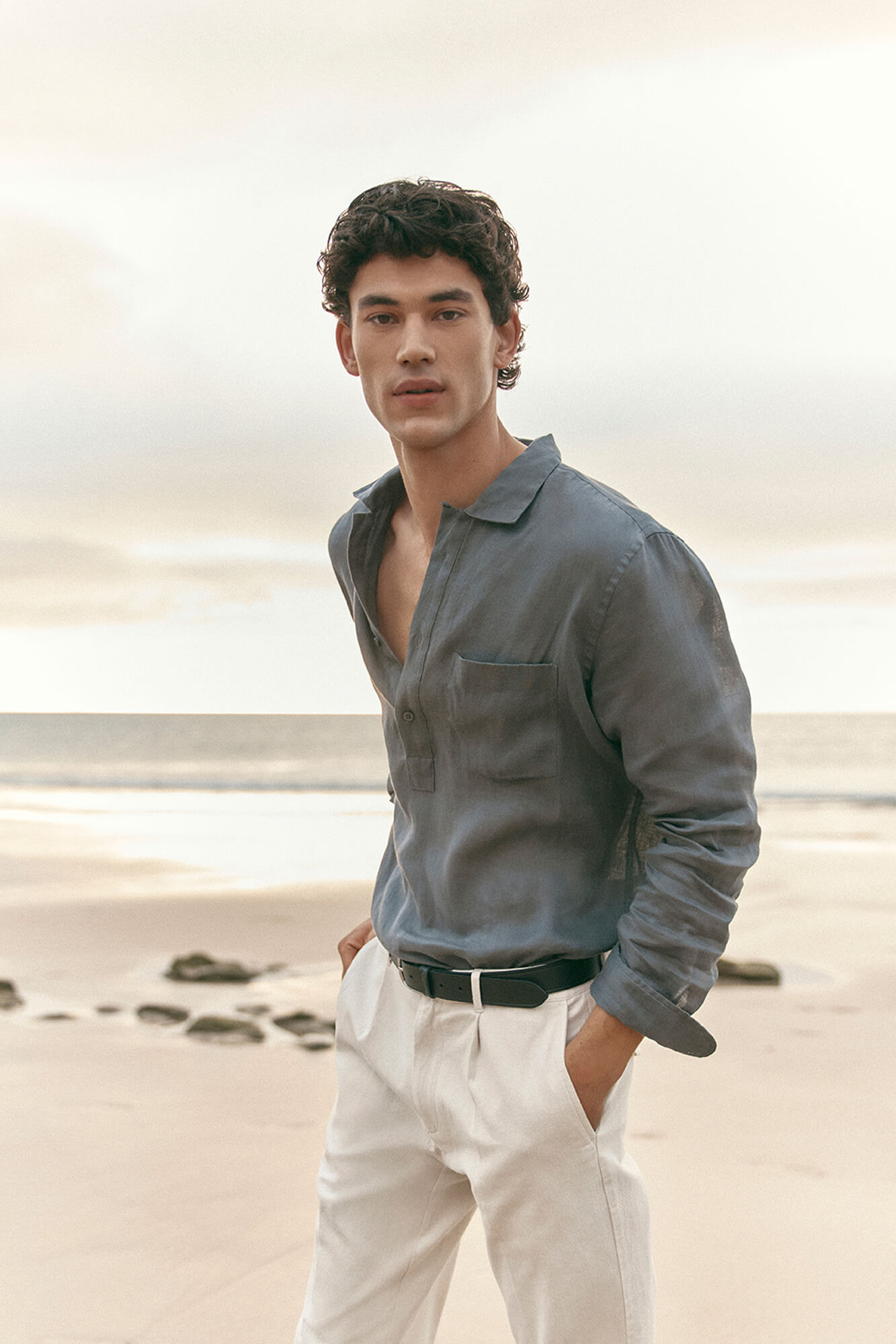 Pedro del Hierro Plain linen T-shirt