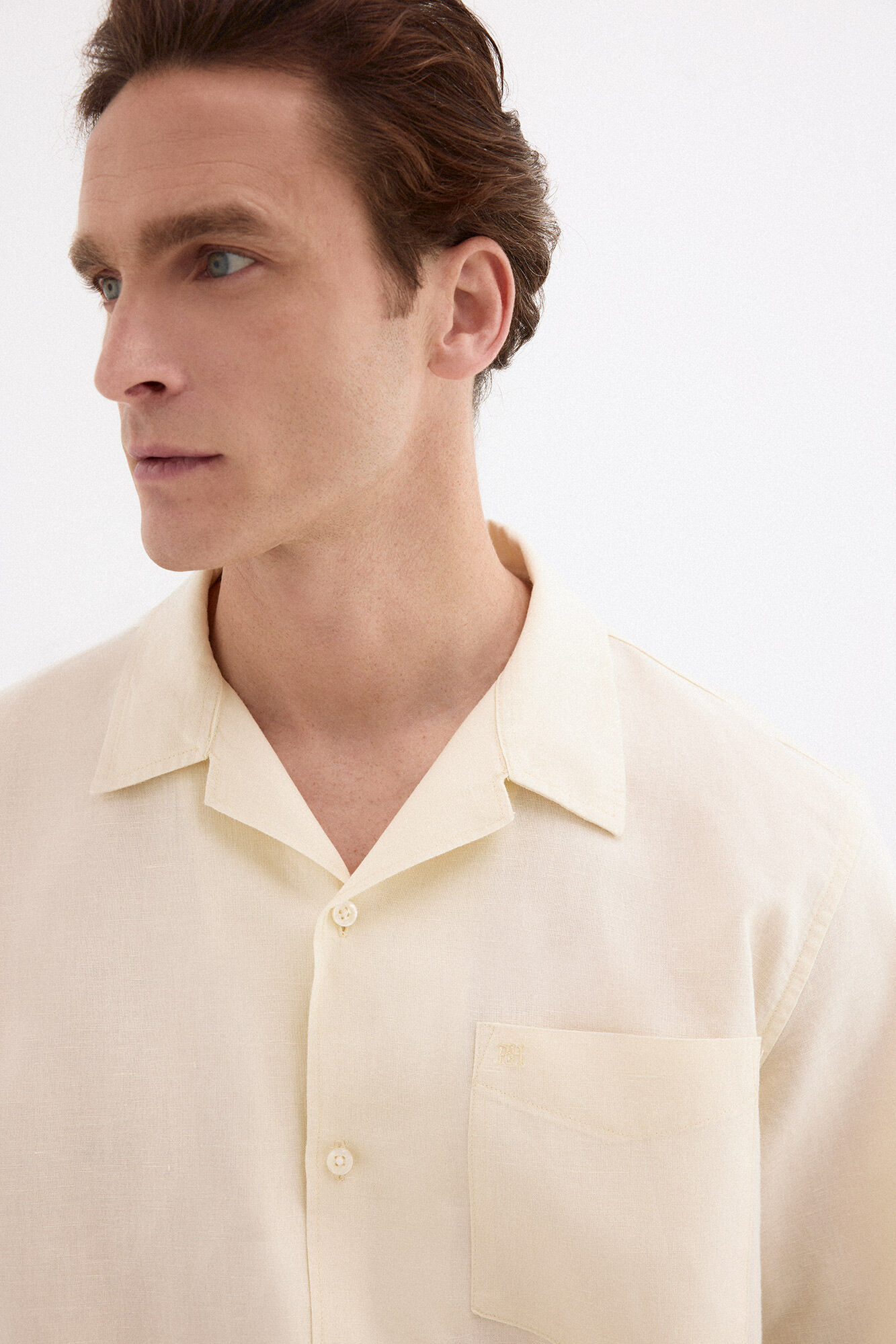 Pedro del Hierro Camisa de lino algod&oacute;n manga corta