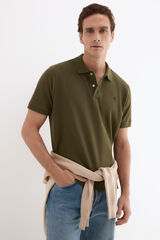 Pedro del Hierro Piqu&eacute; basic polo shirt Green