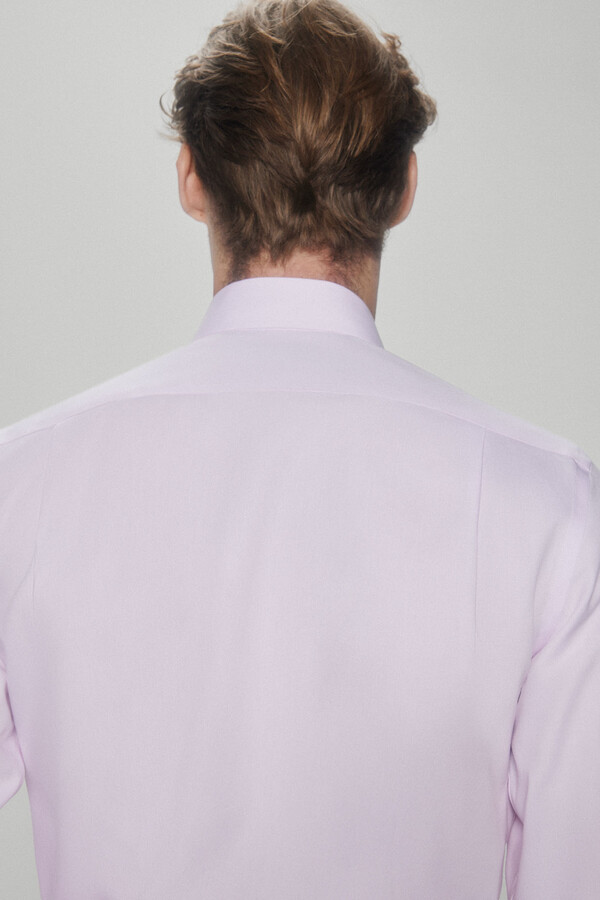 Pedro del Hierro Camisa vestir pinpoint liso non iron + antimanchas Purple