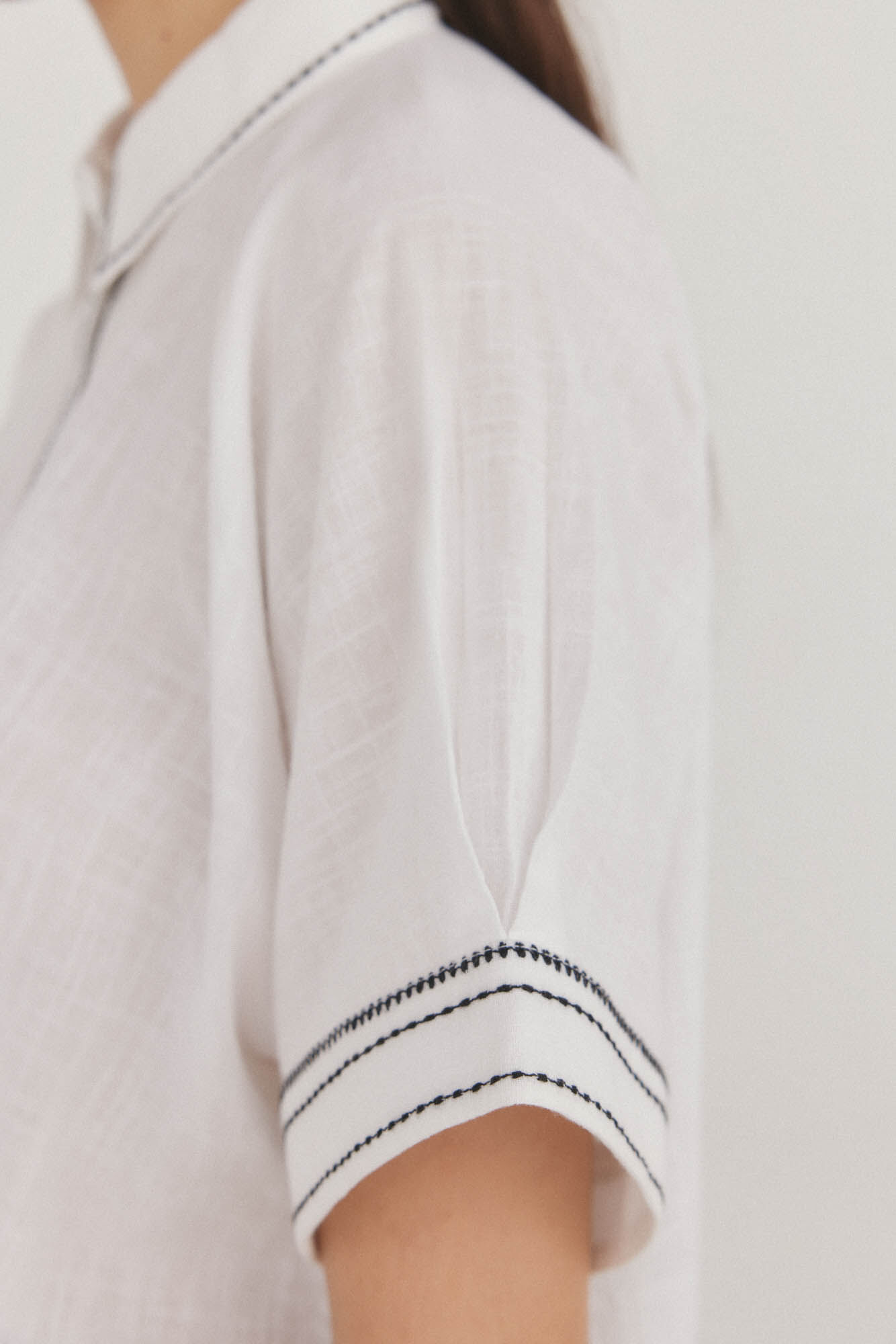 Pedro del Hierro Camisa larga contrastante Branco