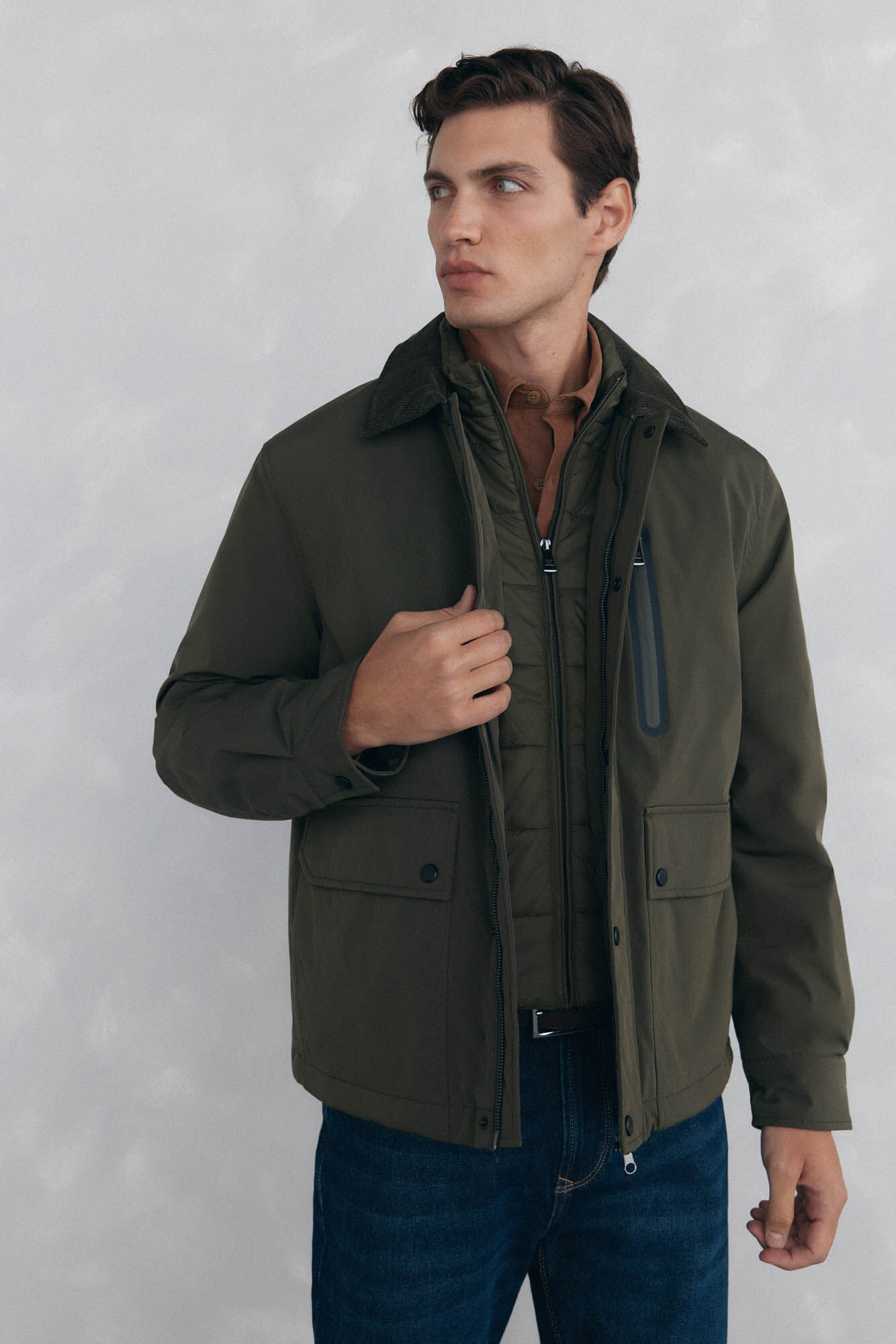 Pedro del Hierro Jacket with leaf neck Green