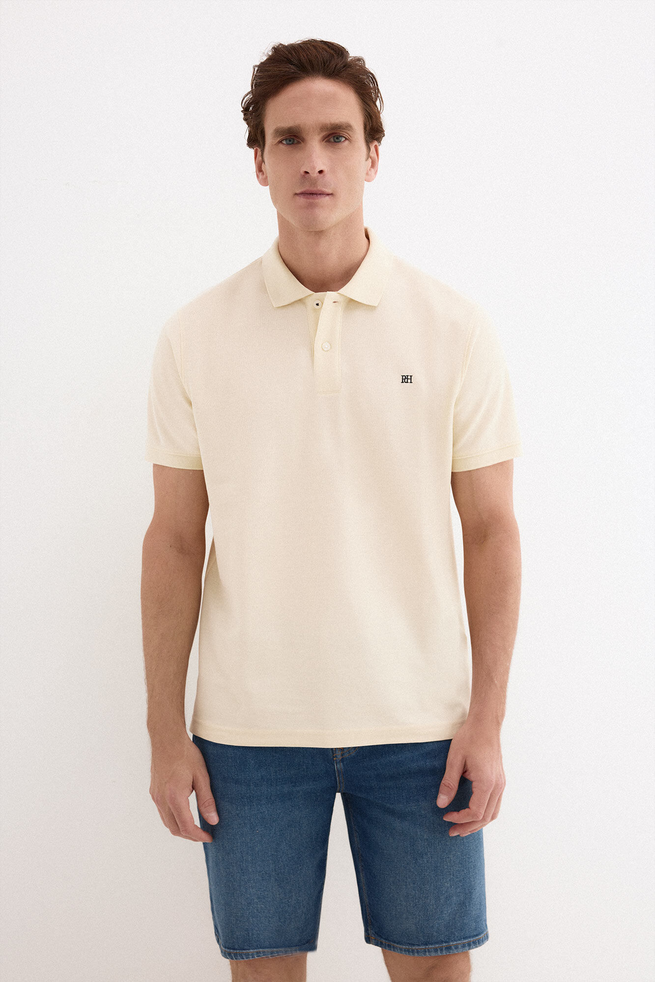 Pedro del Hierro Piqu&eacute; basic polo shirt Yellow