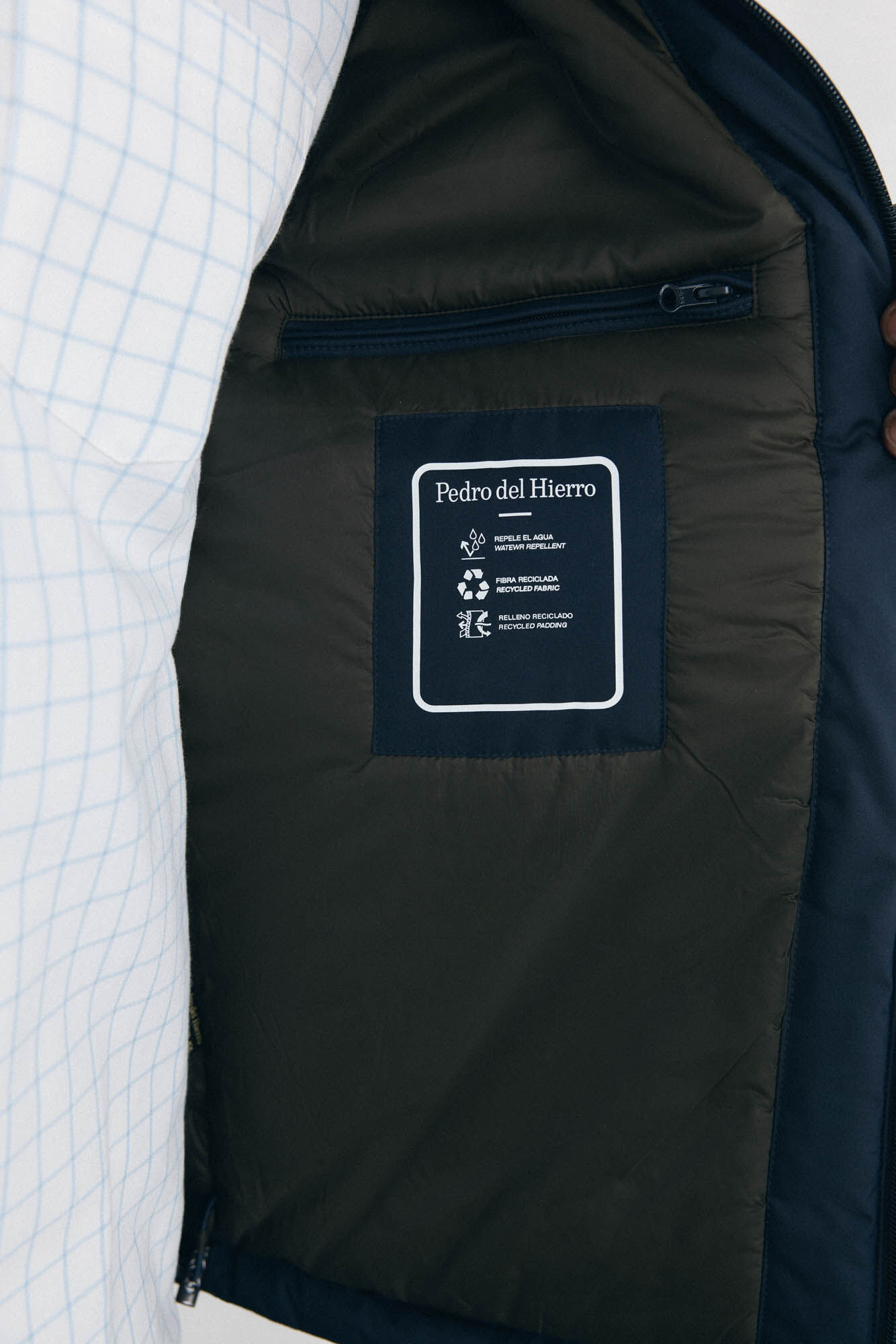 Pedro del Hierro Jaqueta com fecho-&eacute;clair e capuz Azul