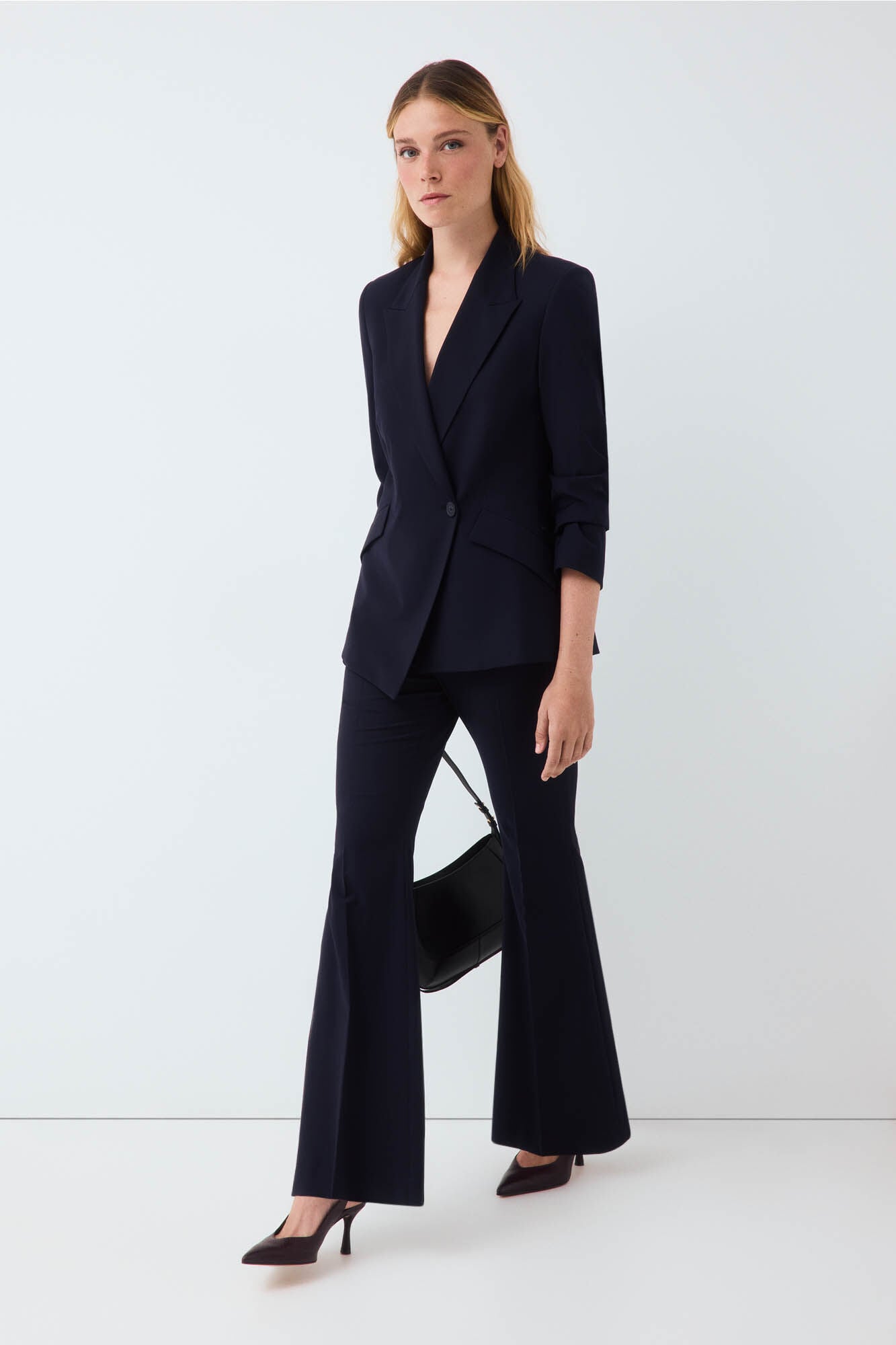 Pedro del Hierro Navy asymmetric blazer Blue