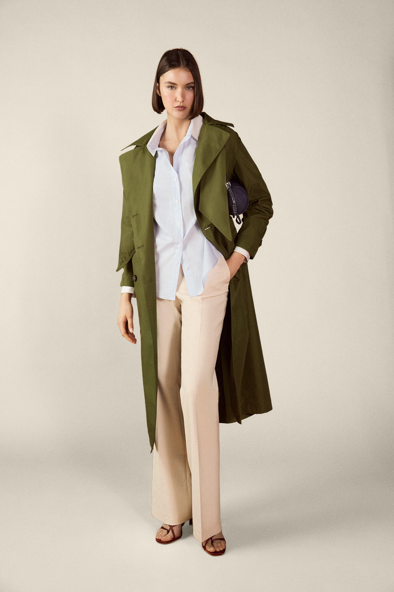 TFP by Tamara Falc&oacute; Camisa combinada em popelina Azul