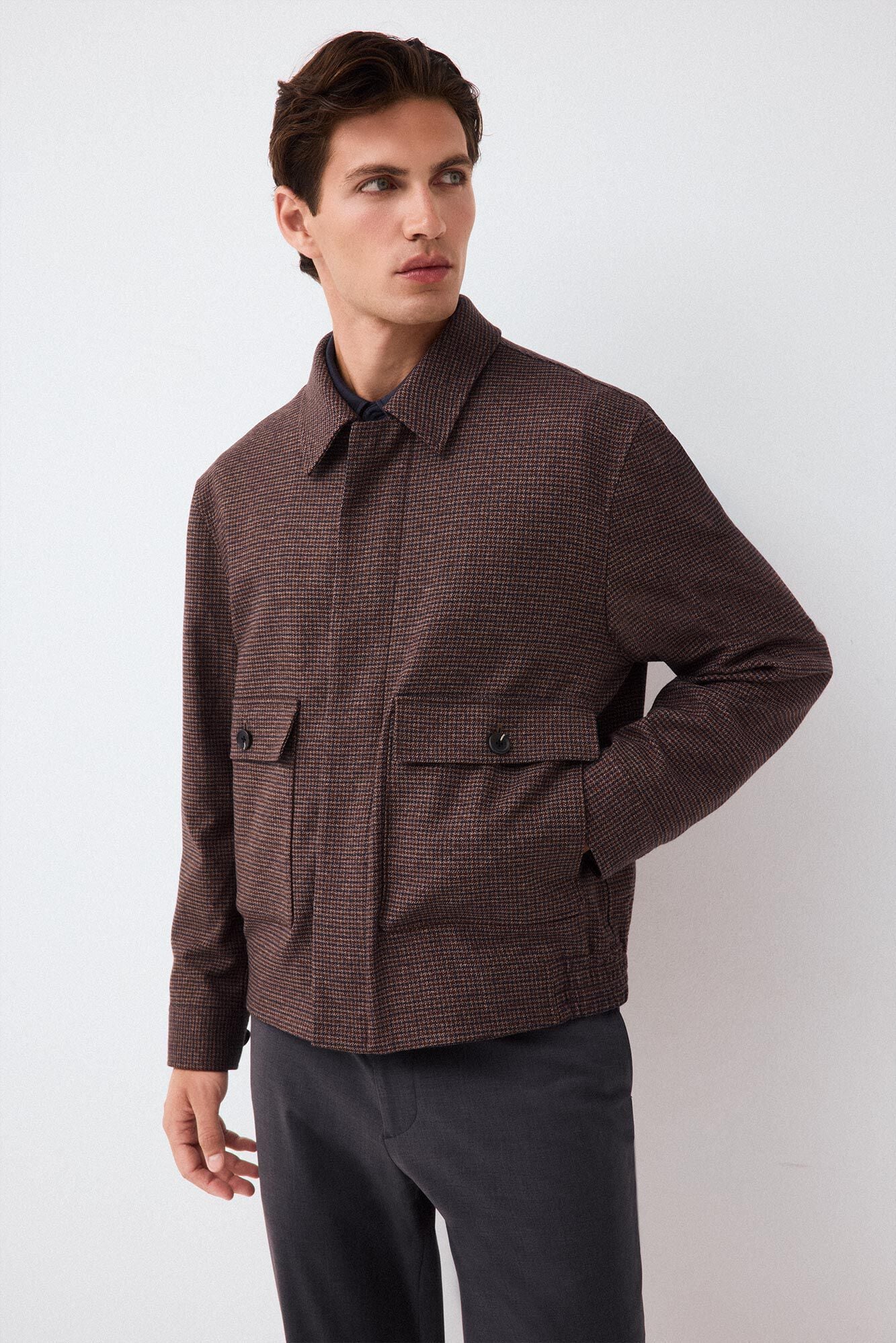 Pedro del Hierro Plaid jacket Brown