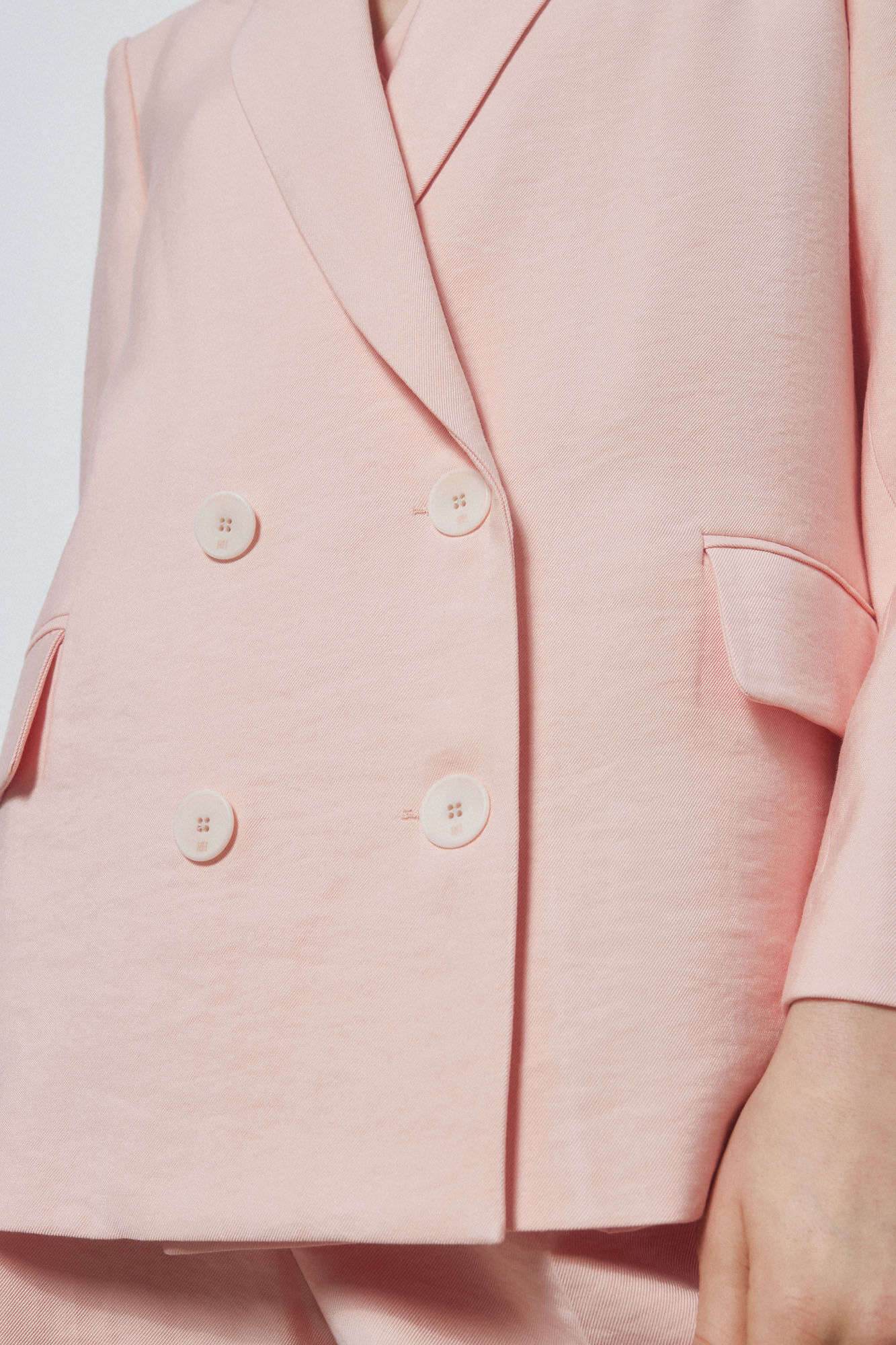 Pedro del Hierro Double-breasted lapel collar blazer Pink