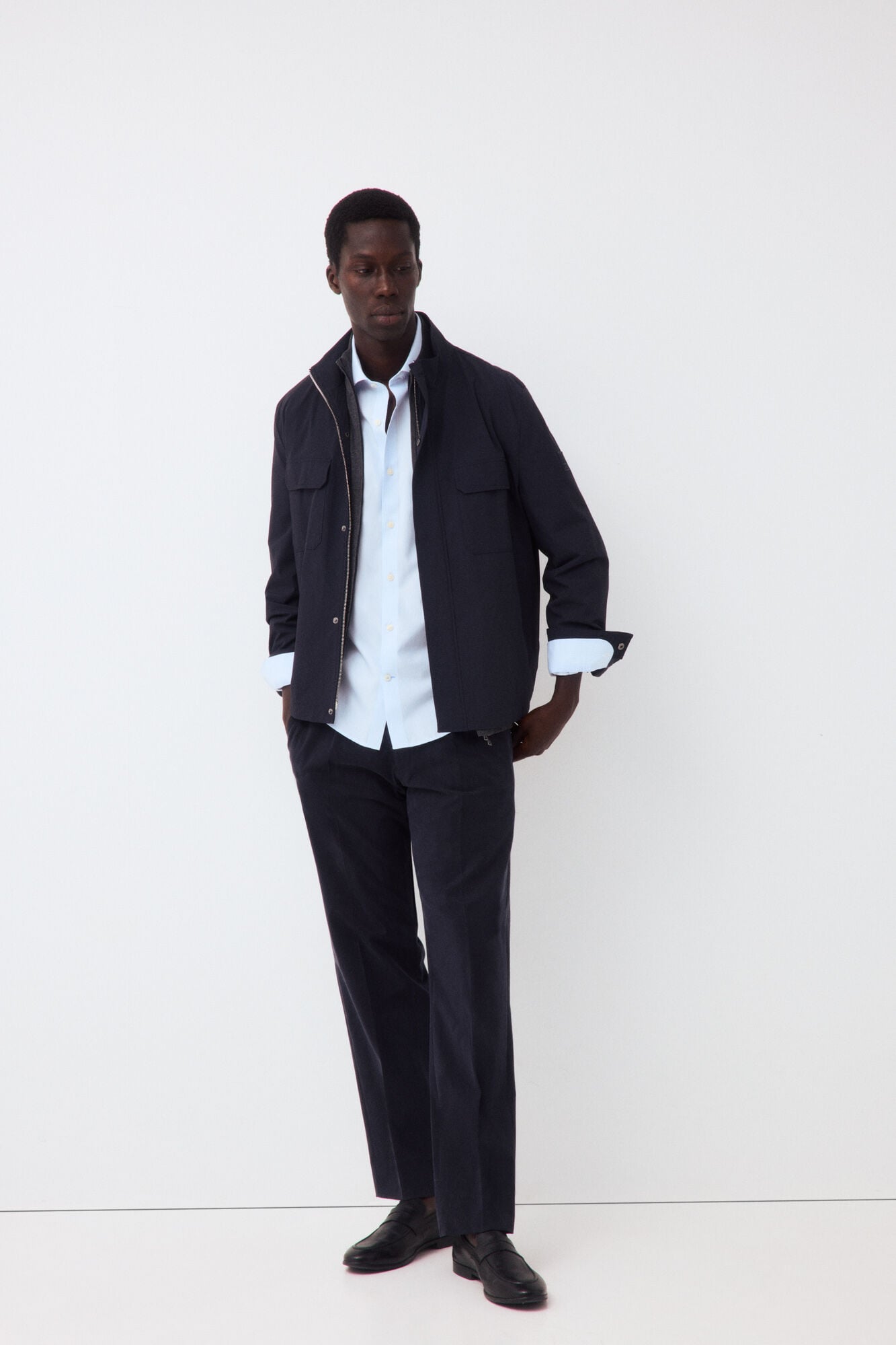 Pedro del Hierro Technical overshirt Blue