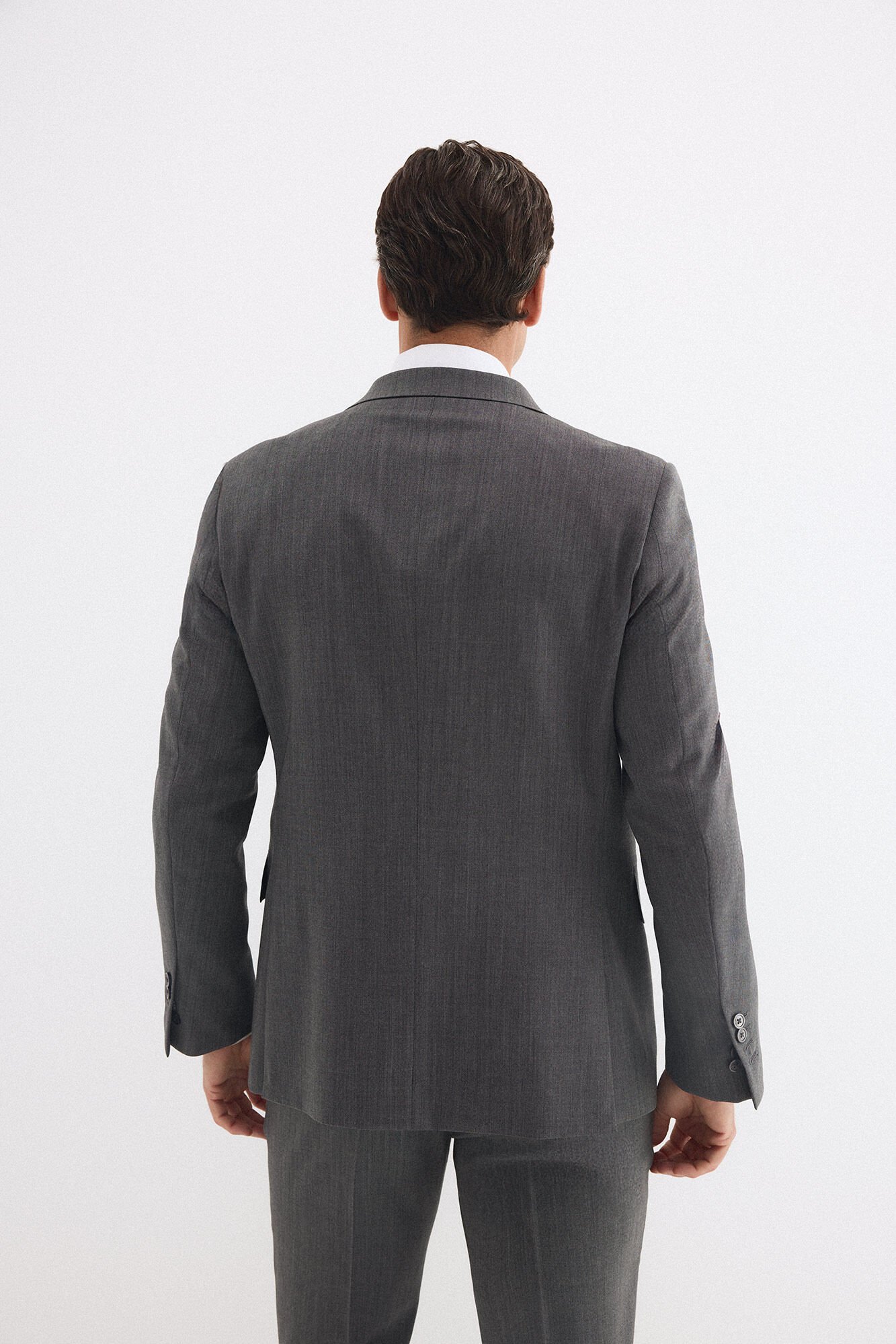 Pedro del Hierro Canvas slim bi-stretch blazer Grey