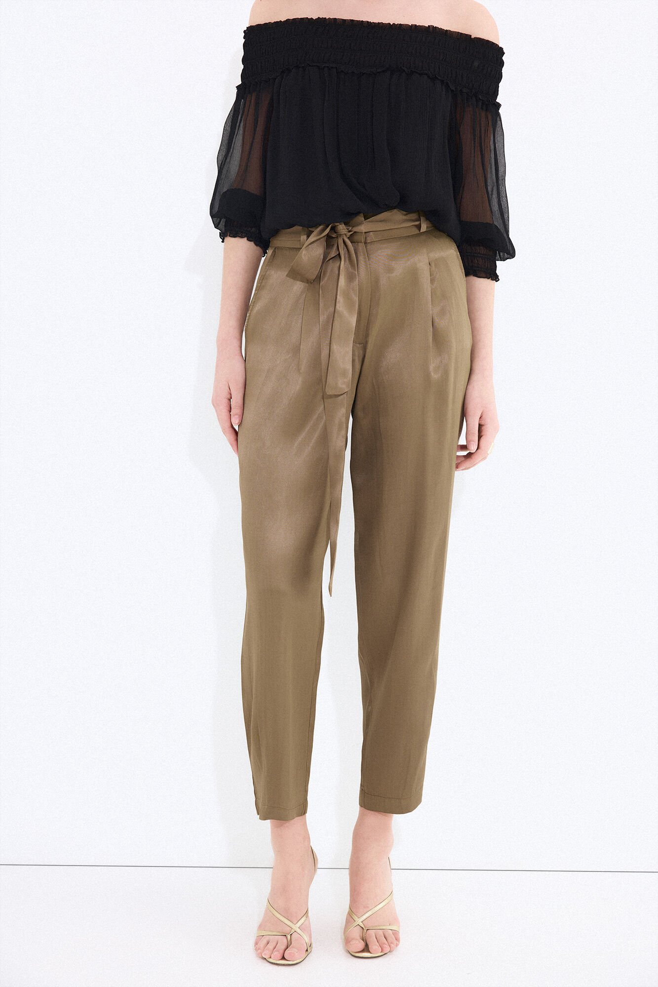 Pedro del Hierro Gummed chiffon blouse Black