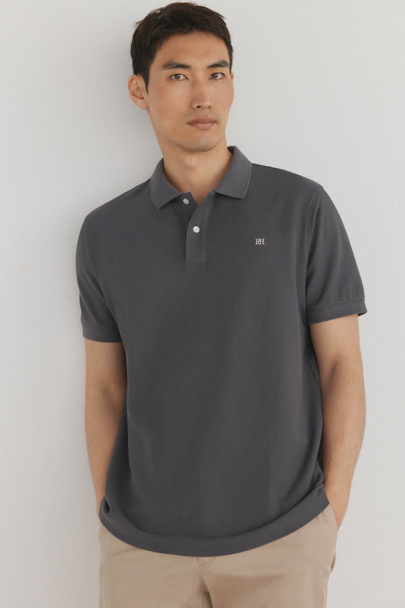 Pedro del Hierro Basic piqu&eacute; polo shirt Grey