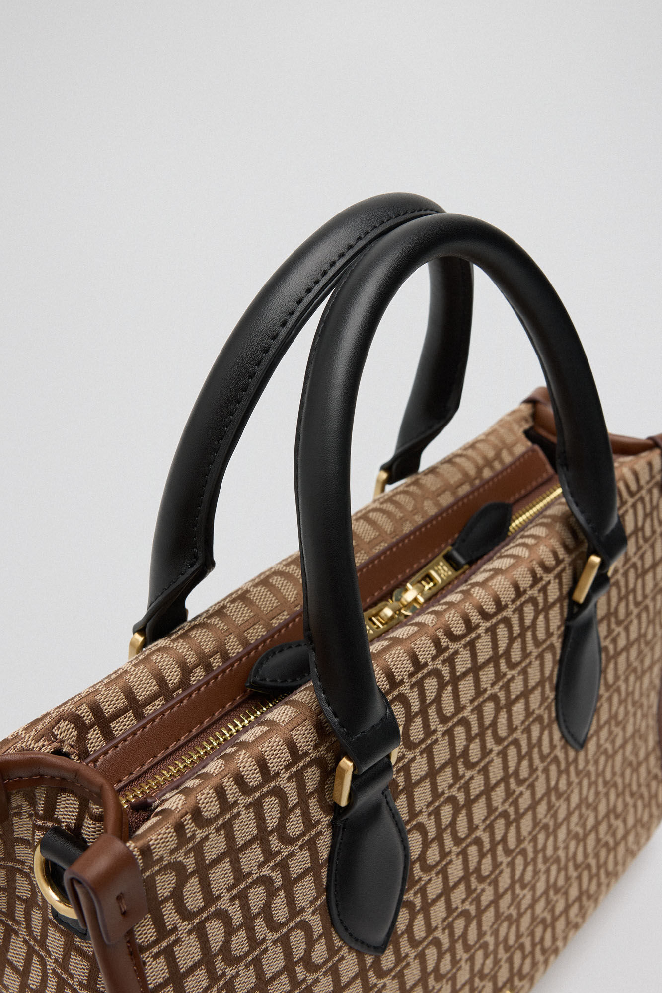 Pedro del Hierro jacquard tote com logo Marrom