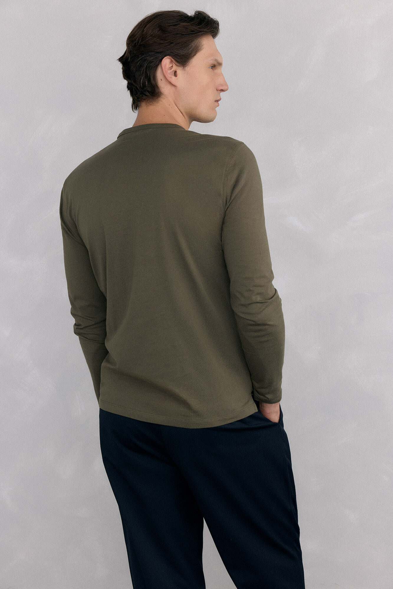 Pedro del Hierro Long-sleeved basic T-shirt Green