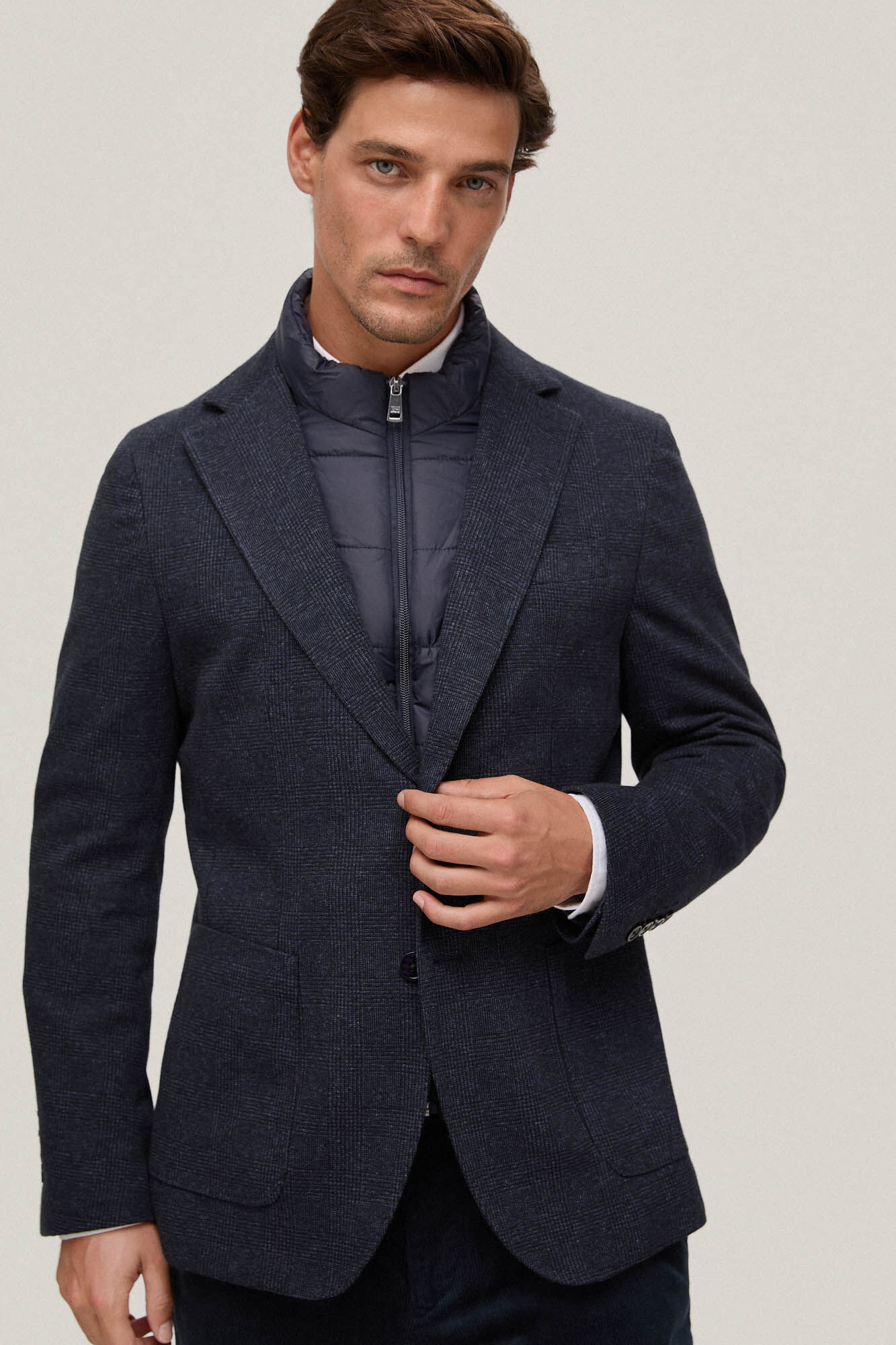 Pedro del Hierro Americana de punto con desmontable Blue